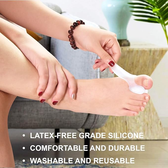 Bunion Cushion Protector, 10 Packs of Bunion Corrector Pads with Separator for Big Toe, Gel Shield for Foot Pain Relief, Calluses, Corns - Clear