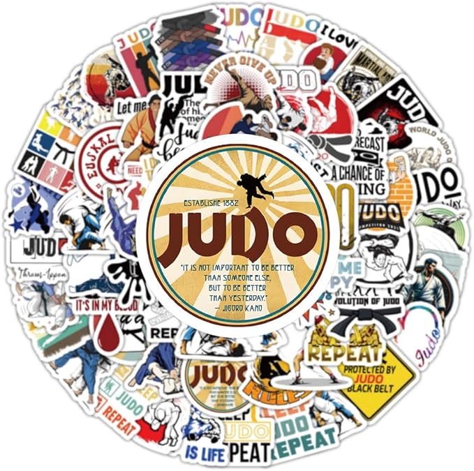 100pcs Judo Stickers,Waterproof Vinyl for Water Bottles Cups Laptops Tumblers Journaling Scrapbooking Bicycle Skateboard Luggage Decals (Judo)