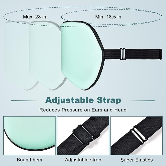 Sleep Mask for Side Sleeper Women Men, Eye Mask for Sleeping Light Blocking, 3D Contoured Cup Sleeping Mask, Soft Breathable Sleep Eye Mask with Adjustable Elastic Strap for Travel (Pastel Blue)