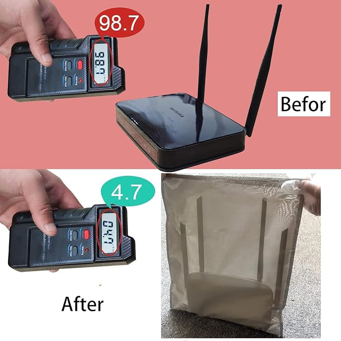 Large WiFi Router Cover Faraday Bag E M F Protection WiFi Blocker Faraday Cage for Smart Meter Cover E M F Blocker Signal Block E M F Shield 5G Protection Radio Frequency Card Holder 13.8 in*15.7 in