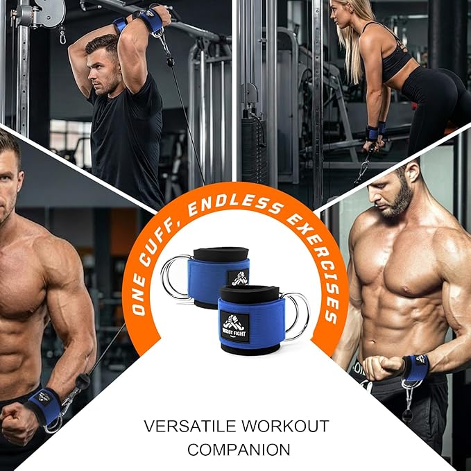 Wrist Cuffs with Dual D-Rings – Secure & Comfortable Support for Cable Machine Workouts, Lateral Raises, Arm Strength Training, and Triceps Exercises