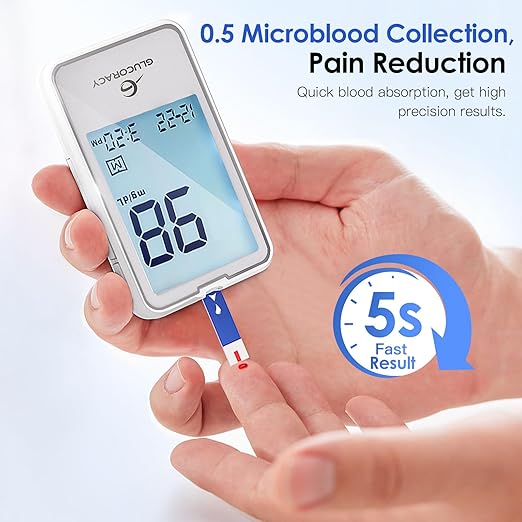 Glucoracy G-425-2 Blood Glucose Test Strips, 100 Counts Test Strips for Diabetes, Only for Glucoracy G-425-2 Meter Kit