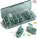 Pill Organizer 2 Times a Day, AM PM Pill Box 7 Day, Weekly Medicine Organizer with Large Capacity, Travel Pill Case for Medication, Vitamins, Fish Oils, Supplements (Easy to Use, Portable)