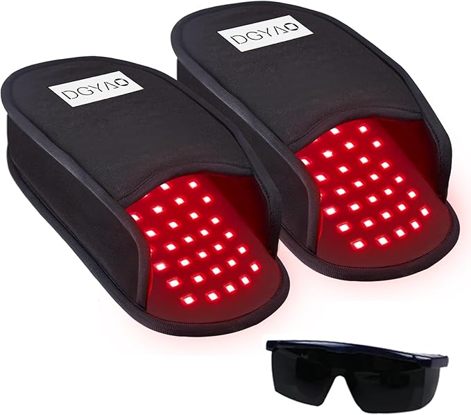 Red Light Therapy for Feet Infrared LED Therapy Slipper Wrap 2 Packs - FDA Cleared Infrared Therapy Foot Wraps with Adjustable Power & Timer | Targets Toes Ankle Instep Heel Discomfort At-Home Therapy