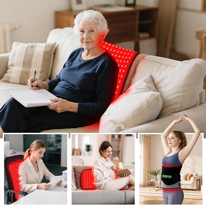 Red-Light-Therapy-for-Body,2026 Upgraded-4 Modes 5 Stage Power Medical-Grade TPU Mat for Body Pain Relief,25"x13"Dual Wavelength Infrared Red Light Blanket LEDs