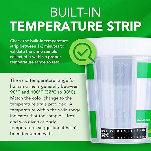 Easy@Home Drug Test Cup: Urine Drug Tests Kit, Testing All 12 Drugs AMP, BAR, BUP, BZO, COC, MDMA, MET, MOP 300, MTD, OXY, PCP, THC 50 in One Test Cup Kits，Built-in Test Strips, #ECDOA-6125B 5 Pack