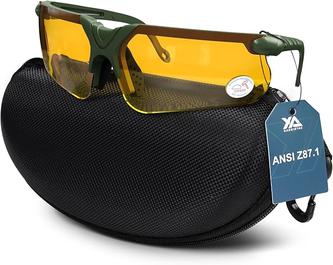 xaegistac Shooting Glasses with Case Anti Fog Hunting Safety Glasses for Adults