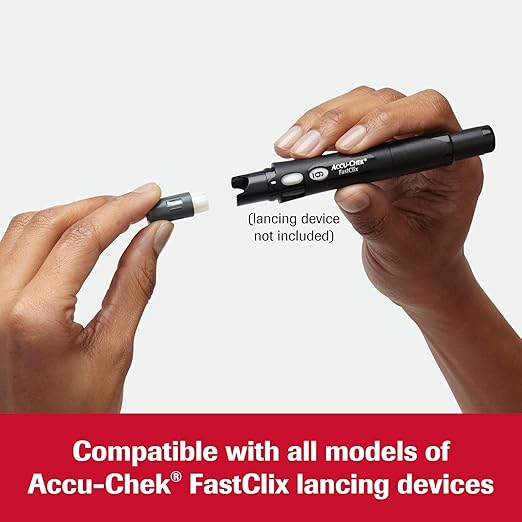 Accu-Chek FastClix Diabetes Lancets for Diabetic Blood Glucose Testing (2 Packs of 102)(Packaging May Vary)