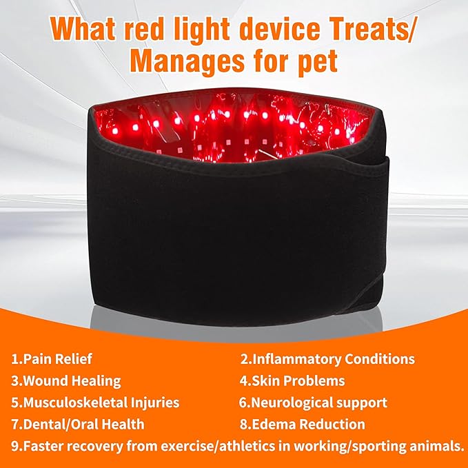 Red Light Therapy Belt for Dogs - Portable Red Light Therapy Mat for Pets, Dog Pain Relief Hip & Joint Care, Back Pain Relief, Infrared Light Therapy Device for Home Use, Horses & Pets