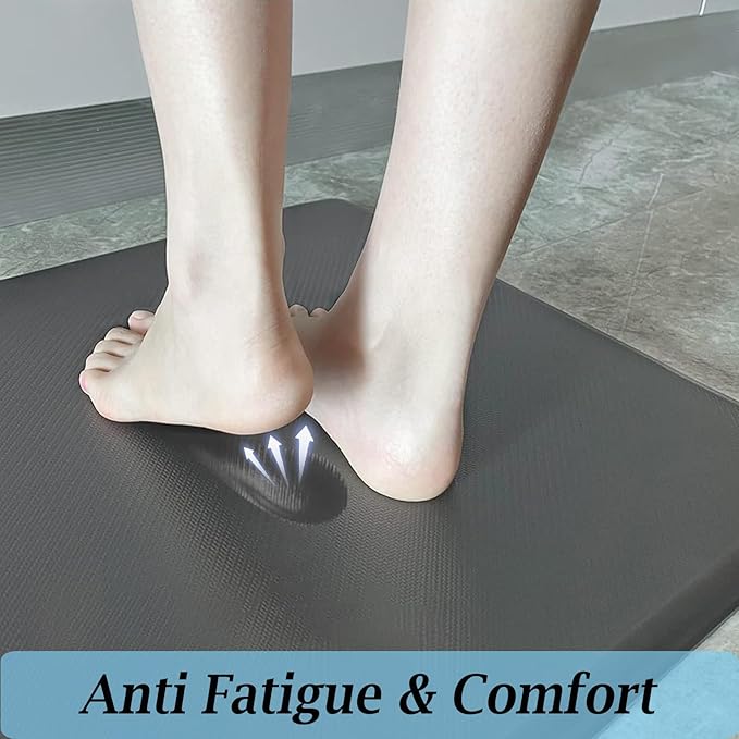 Artnice Kitchen Floor Mats Cushioned Anti Fatigue Mat, Waterproof Non-Slip Standing Desk Mat, 0.75" Heavy Duty Comfort Kitchen Rugs for Home, Work Station, Office(20" x 39", Grey)