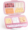 Barhon Large Pill Organizer with 8 Compartments, Large Pocket Pharmacy Travel Pill Box Moisture-Proof, Portable Vitamin Organizer for Fish Oil & Supplements (Pink)