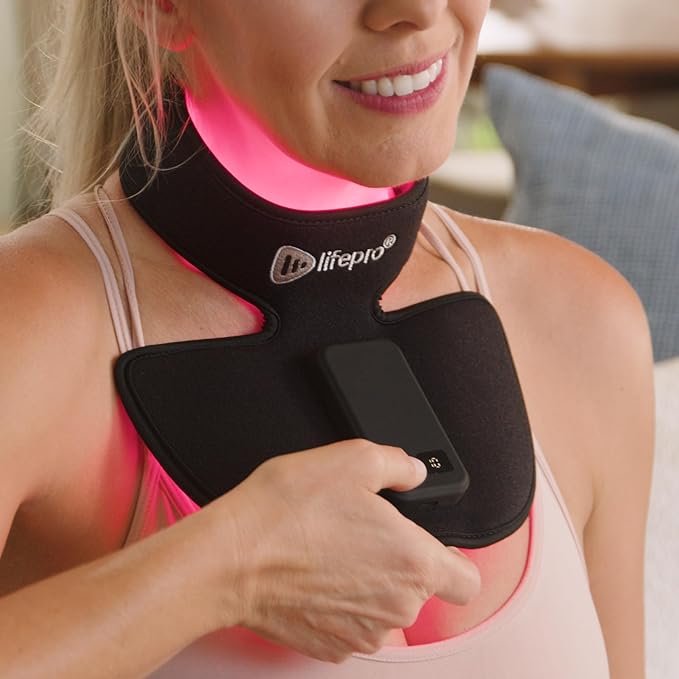 LifePro – Neck Red Light Therapy Device – Luminova Infrared Red Light Therapy for Neck and Shoulder with 660nm & 850nm LEDs – Rechargeable, Portable Support for Daily Wellness