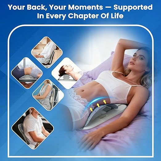 JUMPOW Back Stretcher for Lower Back Pain Relief - Adjustable Lumbar Back Cracker Board, Relief for Lumbar Area Pain, Scoliosis Aid, Ergonomic Spine Decompression