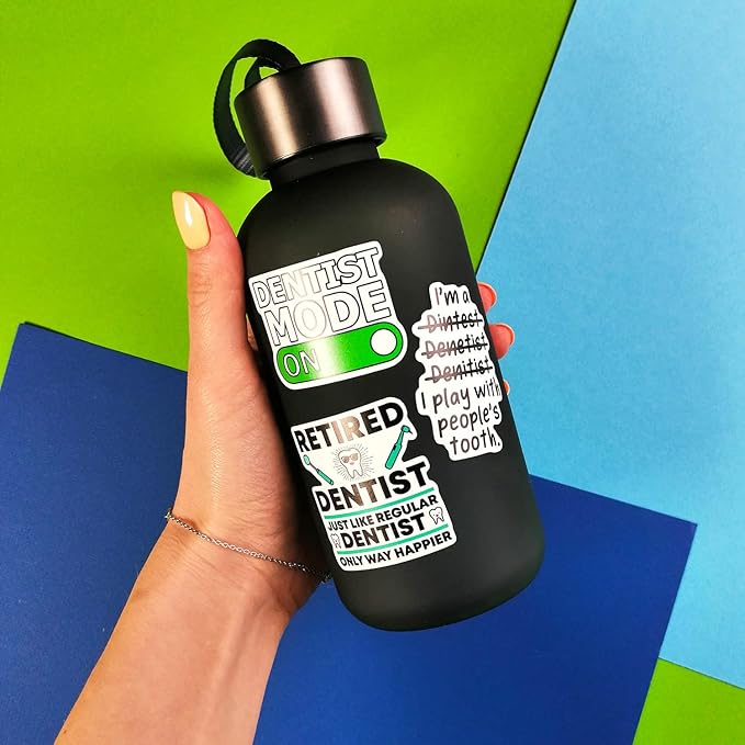 BulbaCraft 100 Pcs Funny Dentist Stickers, Dentist Gifts for Women and Men, Dental Decorations, Dental Party Decor, Gifts for Women & Men