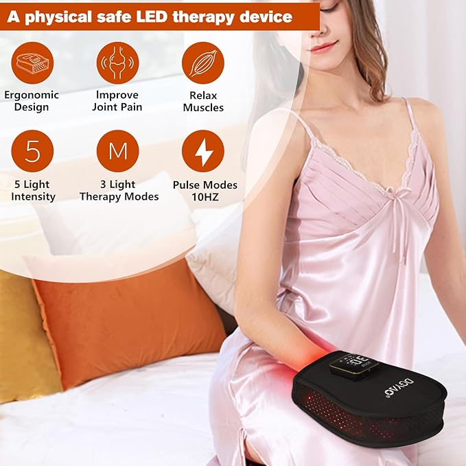 TUOB Red Light Therapy for Hand, Cordless Infrared Light Therapy Device with Power Bank, Led Light Therapy Double Side Pad Glove Deep Penetrate Joint Benefit for Hand Wrist Fingers Pain Relief