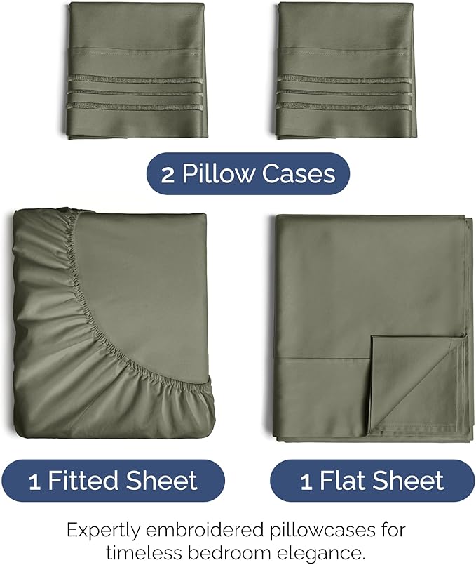 King Size 4 Piece Sheet Set - Extra Soft, Breathable & Cooling Sheets - Hotel Luxury Durable Bed Sheets for Women & Men - Deep Pockets, Easy-Fit & Wrinkle-Free Sheets - Dark Taupe Oeko-Tex Bed Sheets