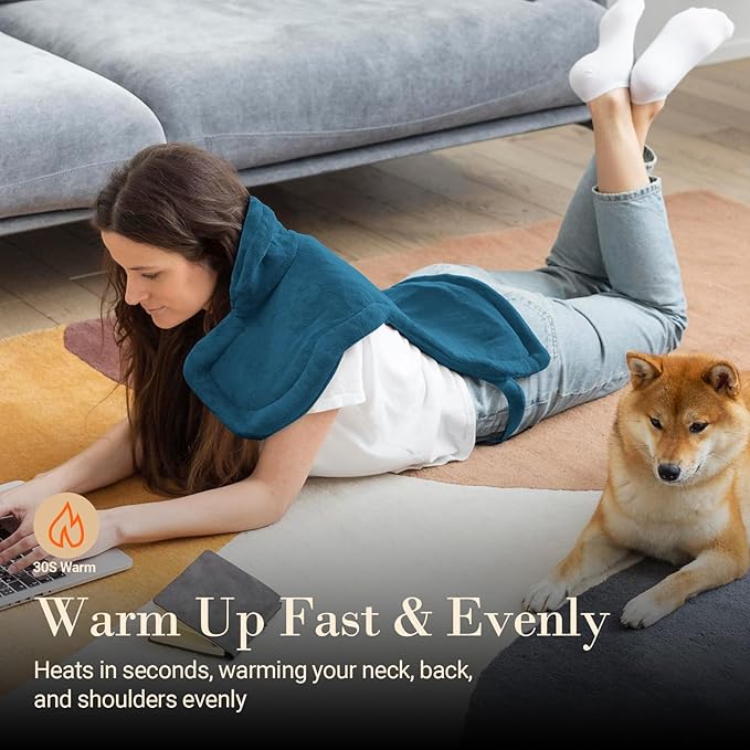 COMFIER Large Heating Pad for Back, FSA Eligible HSA Heating Pad for Neck and Shoulders and Back, Heated Neck Wrap, 3 Heat Levels & 90-Mins Auto Shut Off, Gifts for Women Men