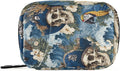 Pirate Skulls Waves Blue Travel Pill Organizer Case Box Container Weekly Portable Vitamin Medicine Holder Storage Bag with Zipper Removable