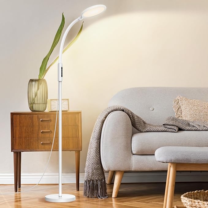 Aoife Sunlight Light Therapy Floor Lamp with 15000 Lux Daylight 10 Color Temperature and 10 Brightness Natural Sun Light Remote Control and Timer