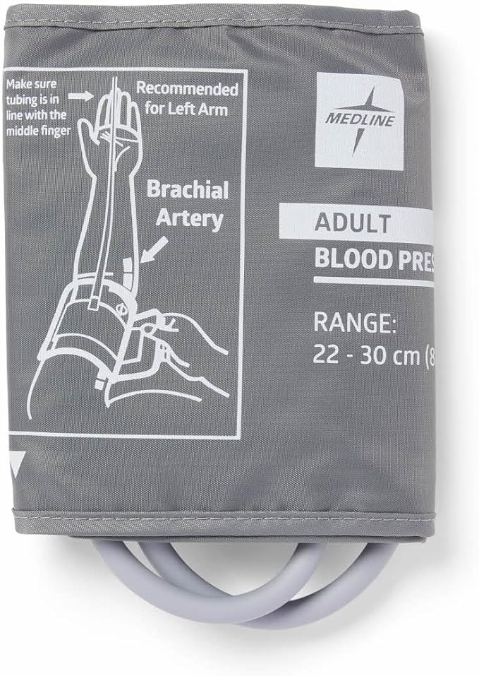 Medline Elite Adult Replacement Upper Arm Cuff for Digital Blood Pressure Monitor, Accurate and Comfortable, Fits Arms 22-30 cm