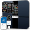 ABLEGRID Smart Body Fat Scale, Rechargeable Digital Bathroom Scale for Body Weight, Gradient Trends and Difference in Change Display, 22 Body Metrics, BMI, Muscle Mass, Heart Rate, Water Weight, 400lb