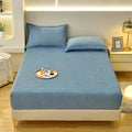 ZIQINPSQ Coral Velvet Fitted Sheet-Thickened Cold-Resistant and Warm Bed Sheets-Soft Velvet Fleece Fitted Sheets with-Elastic All Around. (LightBLue, Twin XL)