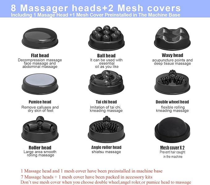 Cellulite Massager with 8 Interchangeable Heads, Body Sculpting Machine for Lymphatic Drainage and Vibrating Fat Cellulite Remover, Portable and Easy to Use for Men and Women at Home