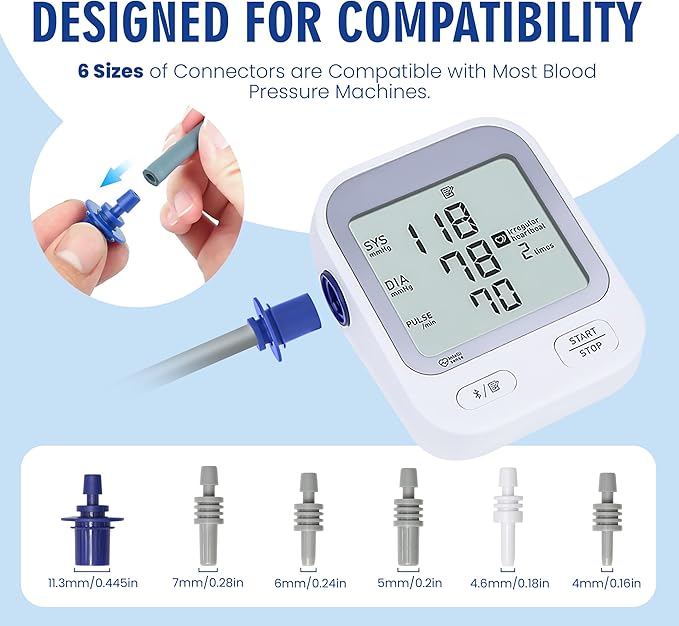 Universal Blood Pressure Replacement Cuffs 2-Pack, 5.9-9.5 & 9-21 Inches, Fit Small/Medium/Large/Extra Large XL Big Arm Sizes, 6 Connector Types Compatible with Omron & Other Monitors (BP Cuffs Only)