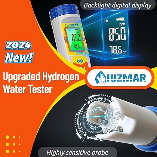 Hydrogen Water Tester pH Meter 6 in 1 pH H2 ORP TDS EC Temp Tester Dissolved Hydrogen Tester for Hydrogen Water Bottle pH and ORP Meter for Household Drinking Water Hydroponics Pool