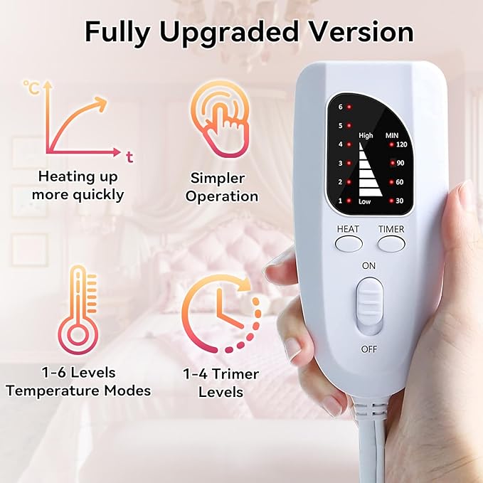 【2025 Upgrade】 Heating Pad for Neck Back Cramps Pain Fast-Heating Heating Pads Offer Softer Machine Washable Fabric with Heat Settings & Timer Easy to Operate,Moist Heat & Auto Shut of (Pink)