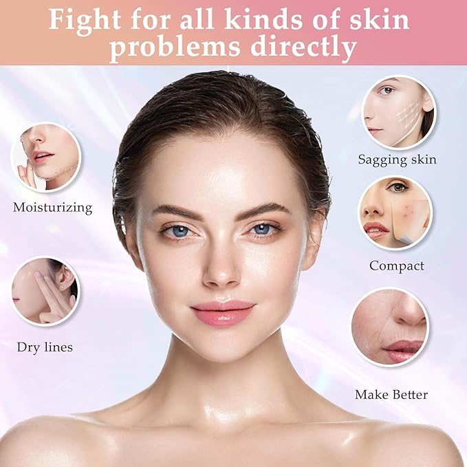 New Red-Light-Therapy-for-Face and Neck Massager Tool,7 Colors Adjustable Vibration and Thermals,Womens Skin Rejuvenation Lifting Facial Massager Tool for Toning,Glow Boost,Wrinkles
