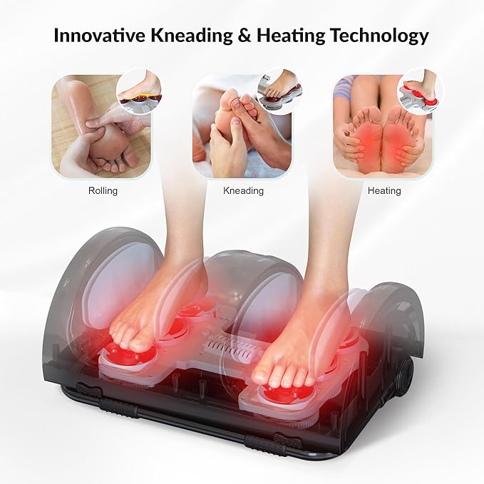 Snailax Foot Massager with Heat, Shiatsu Feet and Calf Massager Machine for Plantar Fasciitis, Neuropathy, Improve Circulation, Foot Leg Massager with Remote Control