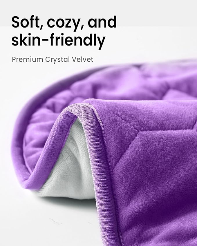 immtree Weighted Heating Pad 7lbs for Deeper Pain Relief, XXXL Size(29x24) with Fast Heat Technology, Lap Blankets for Adults, Heated Pads for Period Cramps, Back and Knee, Purple