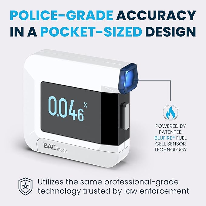 BACtrack C8 Breathalyzer | Professional-Grade Accuracy | Optional Wireless Smartphone Connectivity | Compatible w/Apple iPhone, Google & Samsung Android Devices | Apple HealthKit Integration