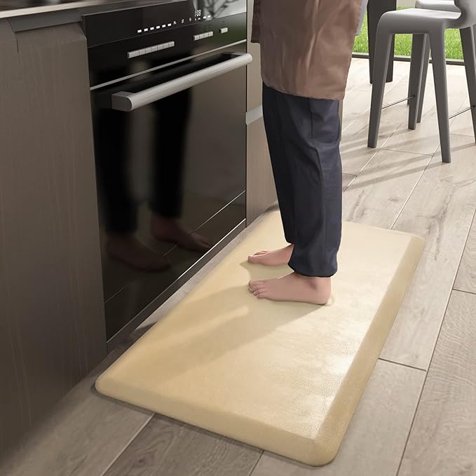 Color&Geometry Anti Fatigue Floor Comfort Mat 3/4 Inch Thick 20"x32" Perfect for Standing Desks, Kitchen Sink, Stove, Dishwasher, Countertop, Office or Garage, Brownish Yellow