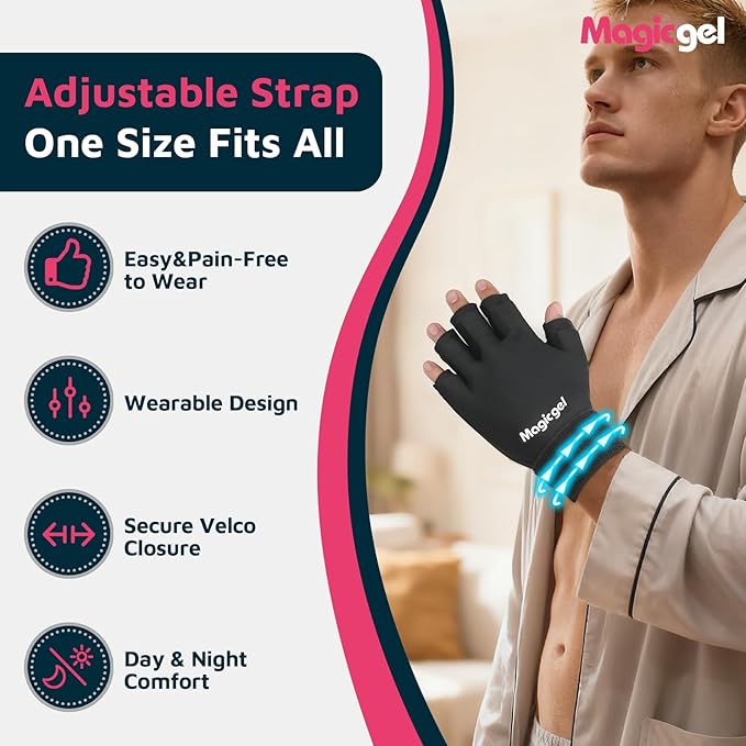 Magic Gel Hand Ice Pack Gloves - Cold Compress Cooling Gel Ice Gloves - Wrist Wrap or Hot Compress - Sports Packs for Hands - Dual Hand Heat Packs