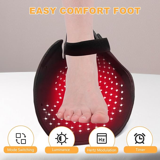 Red Light Therapy Shoe,Red Infrared Light Therapy for feet,660nm&850nm Near Infrared Light Boots(Dark Black) (for feet)