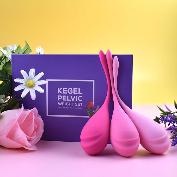 Pelvic Floor Training Weights Set for Women – 3 Level Kegel Exercise Balls for Postpartum Recovery & Bladder Support, Soft Silicone Wellness Gift
