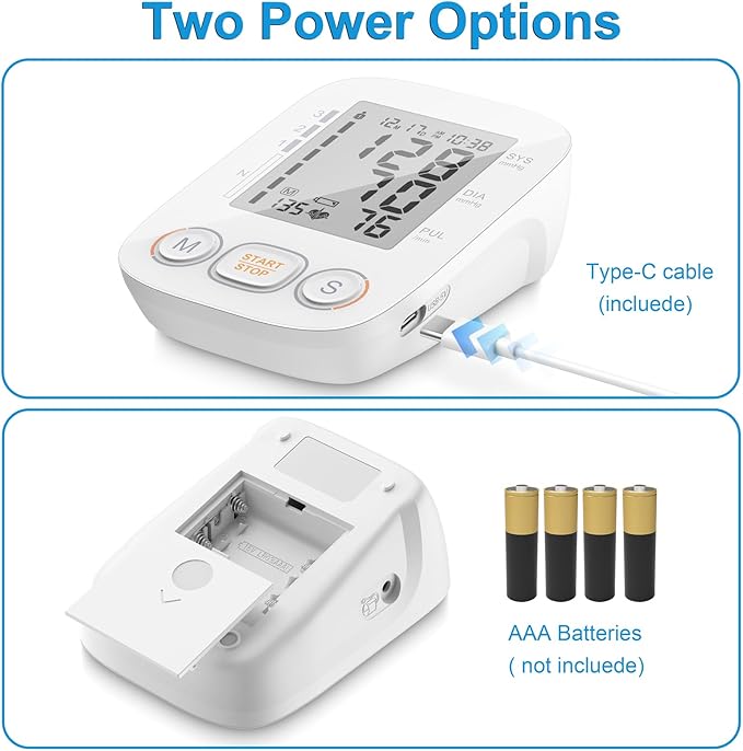 Blood Pressure Monitor for Home Use, Upper Arm Blood Pressure Machine with Large Cuff, Blood Pressure Machine, Adjustable Arm Cuff 8.7"-16.5",Large Display, 2 * 500 Readings Memory