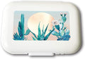 Small Weekly Pill Case -Cute Cactus and Flowers Travel Pill Organizer Box for Travel Safe Plastic Material 7 Small and 1 Large-Compartment