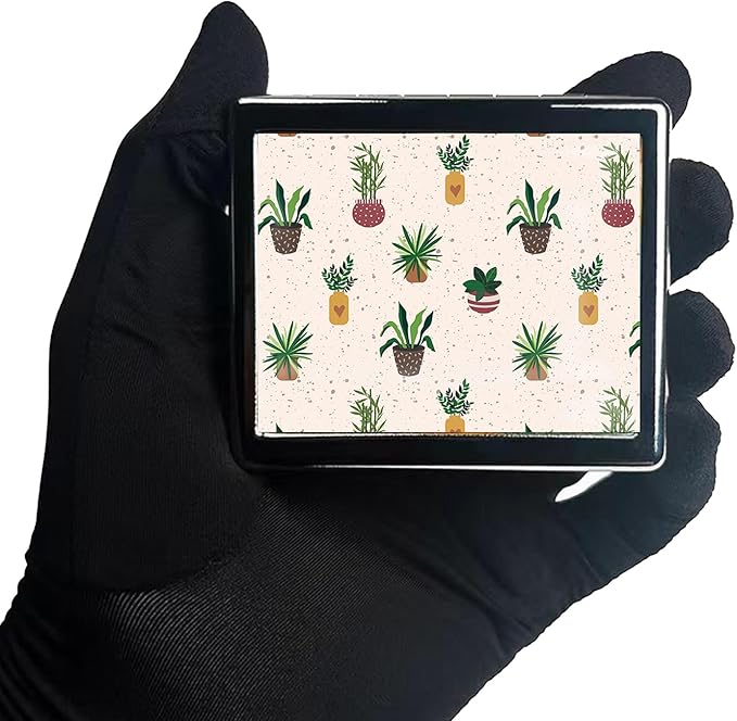 Silver Vintage Pill Box 7 day Metal Pill Box With Mirror And 8 Compartments Cute Travel Pill Organizer For Purse (Cute Cactus)