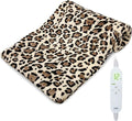 ZXU Heating Pad for Back Pain and Cramps Relief, Ultra Soft Microplush Heating Pad with 12 Heat Setting,Moist Heat ，1-24Hour Auto Shut Off, Stay on Function Hot Heated Pad (Leopard Print) 12” x 24”