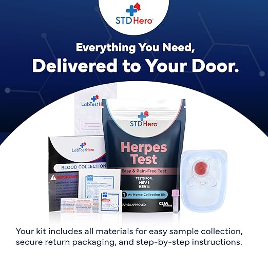 at-Home HSV Test Kit – Health Screening Kit for Men & Women – Discreet Sample Collection – Easy-to-Use Home Testing Kit with Secure Online Results and Lab Processing