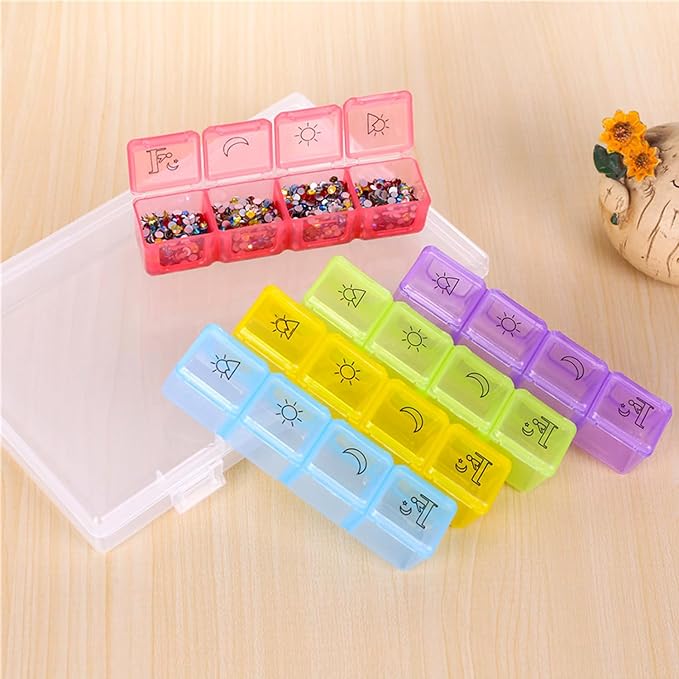 Weekly 7 Day Pill Organizer, Travel Pill Box, Pill case, Medicine Organizer, Pill Container, Pillbox 7 Day, Pill Dispenser, Medication Organizer, Pill Organizer Weekly