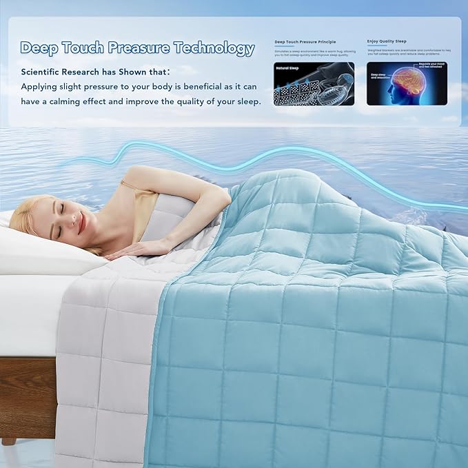 Topcee Weighted Blanket for Adults (20 lbs, 60" x 80") Queen Size Soft Cooling Heavy Blanket Sleeping, Apply to 190-210 lbs Body, Thick Breathable Blanket with Glass Bead, Easy Care