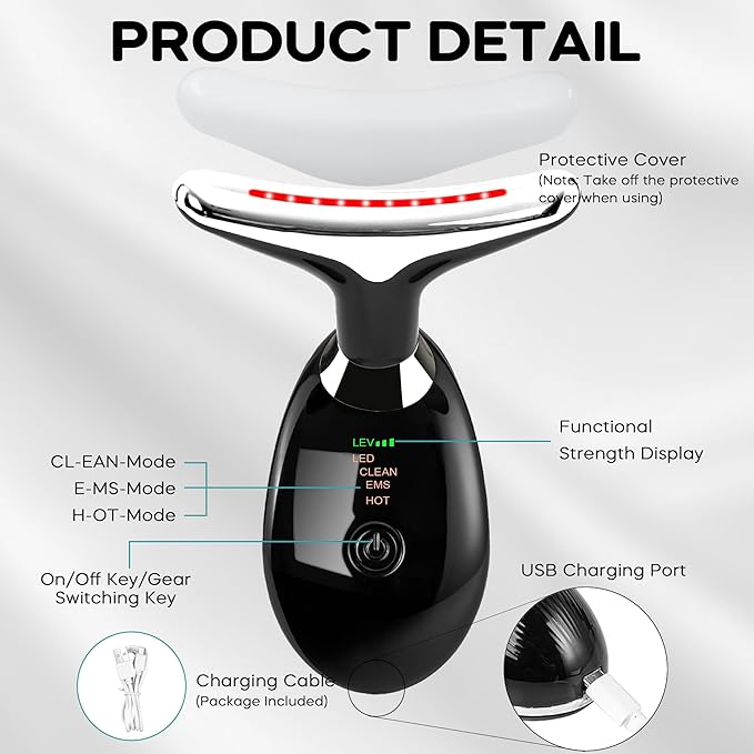 Facial Massager, Portable Face Neck Massager Wand for Skin Care