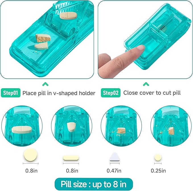 Monthly Pill Organizer 2 Times a Day, Portable AM PM Pill Box with Weekly Travel Bag, Large Capacity Medicine Organizer with Labels, 30 Day Pill Case & Pill Cutter for Medication Management (Orange)