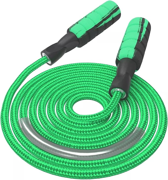 FITMYFAVO Jump Rope Cotton Adjustable Skipping Weighted jumprope for Women，Adult and Children Athletic Fitness Exercise Jumping Rope (Pink)