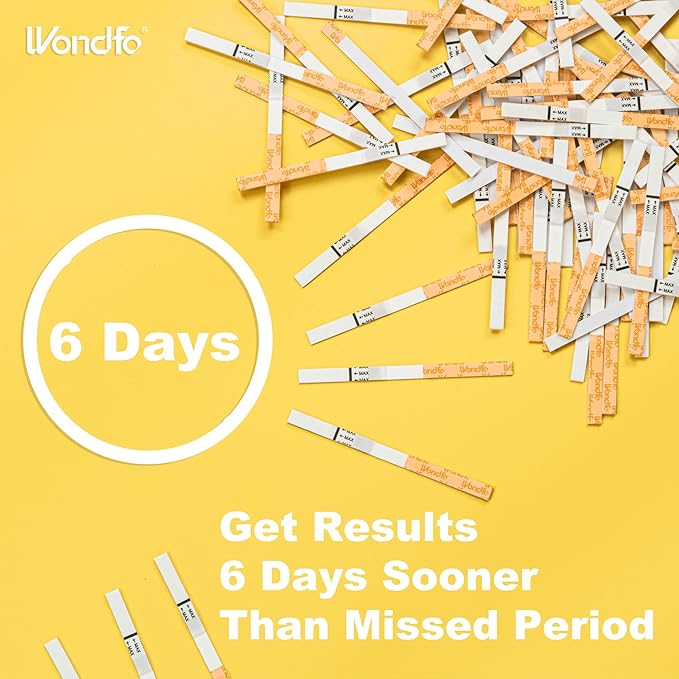 Wondfo Early Result Pregnancy Test Strips - Get Results 6 Days Sooner Than Missed Period-Sensitive and high-Accuracy HCG Testing Kit at 10 MIU/ml Cut-Off -[25 Packs]