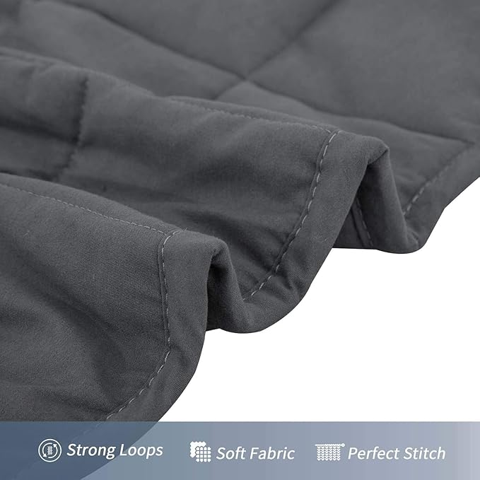 Smart Queen Weighted Blanket for Adults and Couple (60x80, 20lbs) Queen Size Large Soft Heavy Blanket Machine Washable for Fall, Bedding &Sleeping with Premium Glass Beads (60x80 | 20lbs Grey)